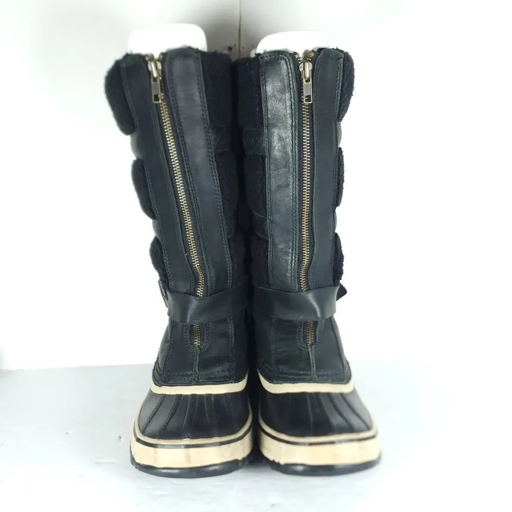 Sorel Women's Helen Of Tundra II US7 Black Leather Waterproof Winter Boots